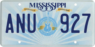 MS license plate ANU927