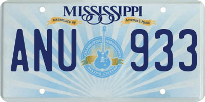MS license plate ANU933