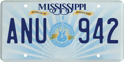 MS license plate ANU942