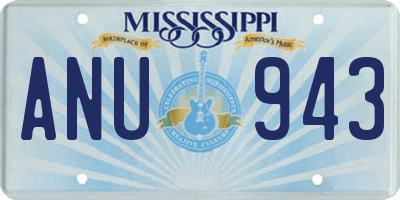 MS license plate ANU943