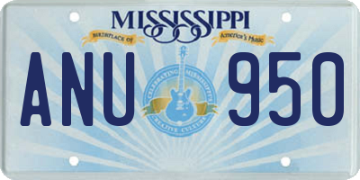MS license plate ANU950