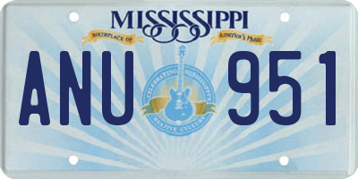 MS license plate ANU951