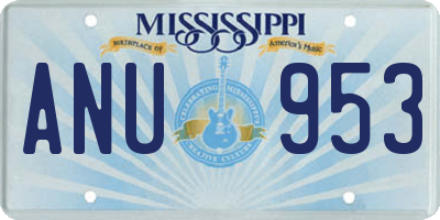 MS license plate ANU953