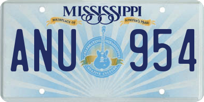 MS license plate ANU954