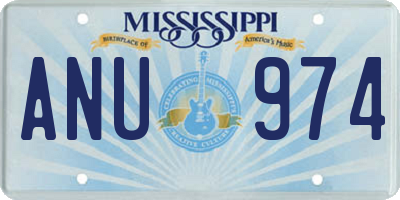 MS license plate ANU974