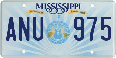 MS license plate ANU975
