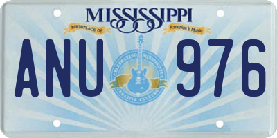 MS license plate ANU976