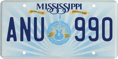 MS license plate ANU990