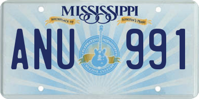 MS license plate ANU991