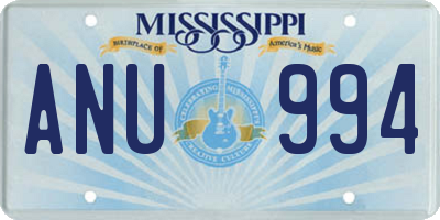 MS license plate ANU994