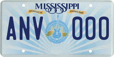 MS license plate ANV000