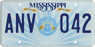 MS license plate ANV042