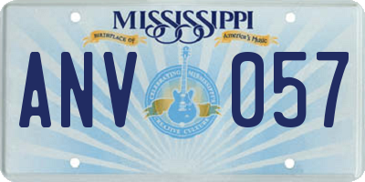 MS license plate ANV057