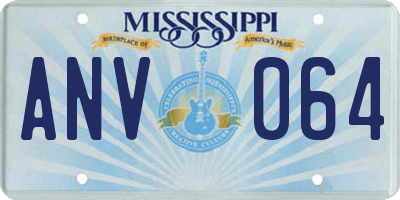 MS license plate ANV064