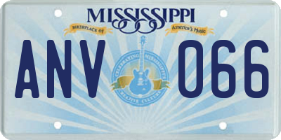 MS license plate ANV066