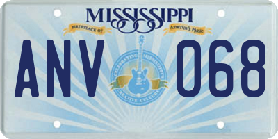MS license plate ANV068