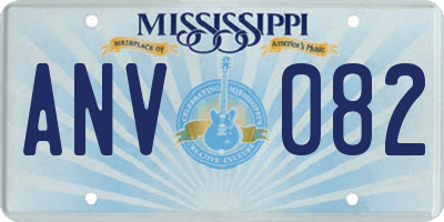 MS license plate ANV082