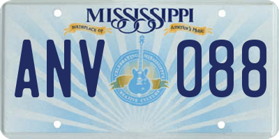 MS license plate ANV088
