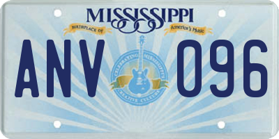 MS license plate ANV096