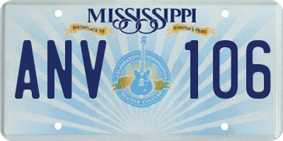 MS license plate ANV106