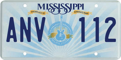 MS license plate ANV112