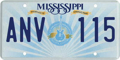 MS license plate ANV115