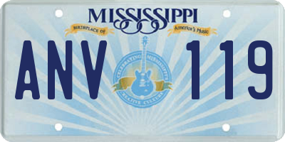 MS license plate ANV119