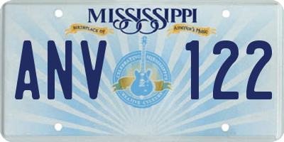 MS license plate ANV122