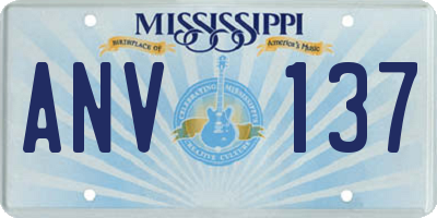 MS license plate ANV137