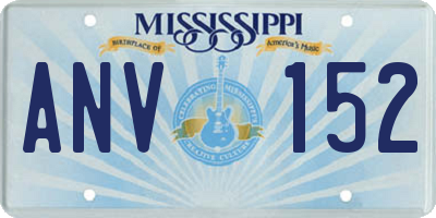 MS license plate ANV152