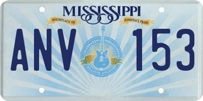 MS license plate ANV153