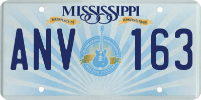 MS license plate ANV163