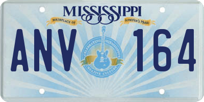 MS license plate ANV164