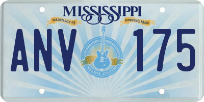 MS license plate ANV175