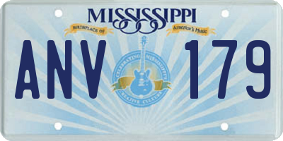 MS license plate ANV179