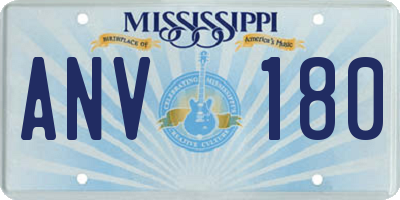 MS license plate ANV180