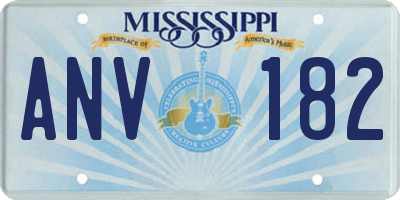 MS license plate ANV182