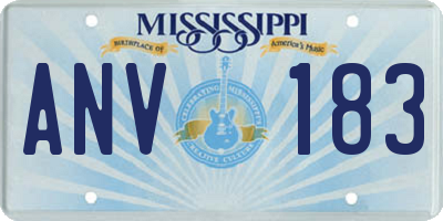 MS license plate ANV183