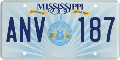 MS license plate ANV187