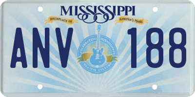 MS license plate ANV188