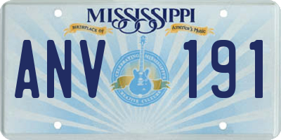 MS license plate ANV191