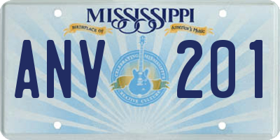 MS license plate ANV201