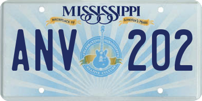 MS license plate ANV202