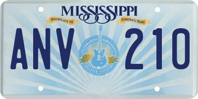 MS license plate ANV210