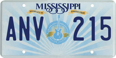 MS license plate ANV215