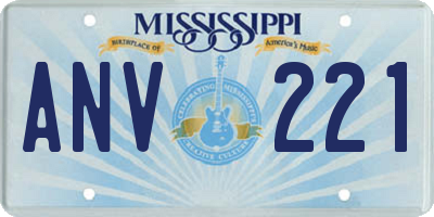 MS license plate ANV221