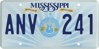 MS license plate ANV241
