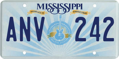 MS license plate ANV242