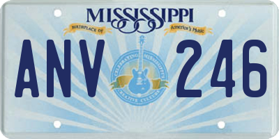 MS license plate ANV246