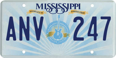 MS license plate ANV247